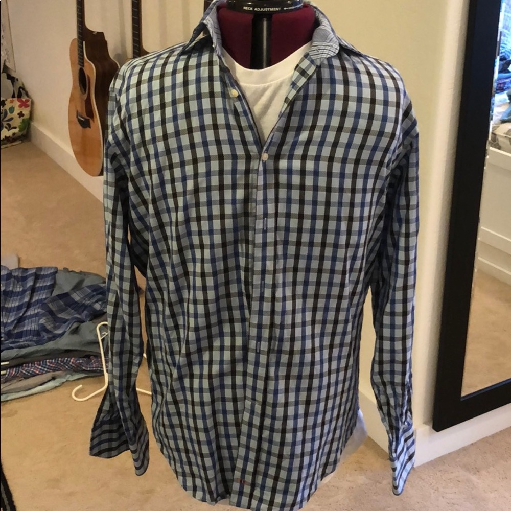 Multi blue check dress shirt